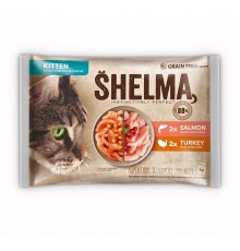 SHELMA Kitten with salmon and turkey in sauce - wet cat food - 4x85g
