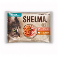 SHELMA Kitten with salmon and turkey in sauce - wet cat food - 4x85g