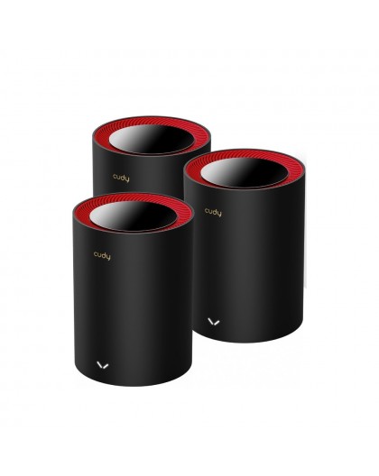 Cudy M3000 3-Pack Dual-band (2.4 GHz / 5 GHz) Wi-Fi 6 (802.11ax) Black, Red 1 Internal