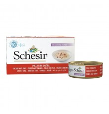 SCHESIR Chicken fillets with duck in broth - wet cat food - 6x50g