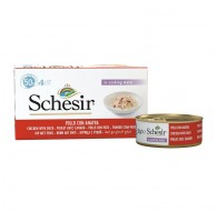 SCHESIR Chicken fillets with duck in broth - wet cat food - 6x50g