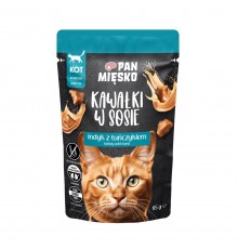 PAN MIĘSKO Pieces in sauce Turkey with tuna - wet cat food - 85g