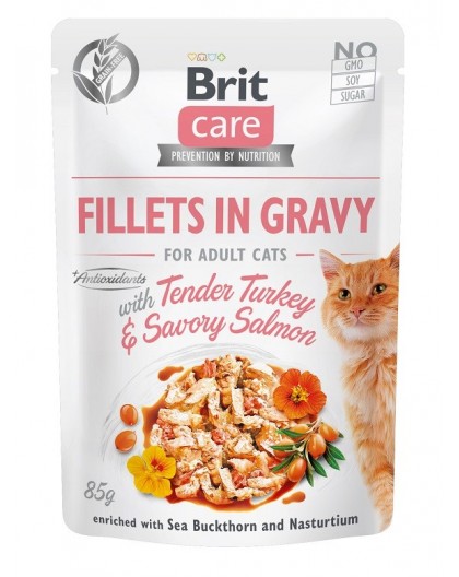 BRIT Care Fillets in Gravy turkey and salmon in sauce - wet cat food - 85 g