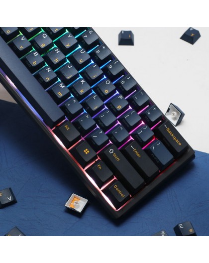 Ducky One 3 Pro Mini Nazca Line Gaming Keyboard, mechanical, 8,000 Hz, Hot Swap, RGB - Cherry MX2A Blue, ANSI (US)