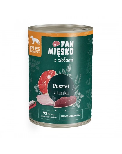 PAN MIĘSKO with herbs Duck pate - wet dog food - 400g