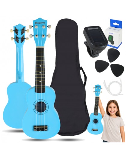 SUPRIMO UK21 SET LB - Ukulele sopranowe 21" niebieskie