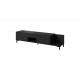 RTV cabinet MARMO 2D1S1K 195x40x47.5 cm black matt/marble black