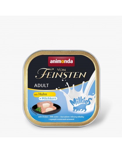 ANIMONDA Vom Feinsten Adult Milkies with Chicken and Milky Filling - Wet Food for Cats - 100g