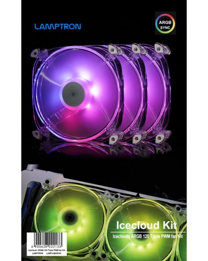 Lamptron Icecloud+ ARGB 120 Triple PWM Fan Kit - transparent