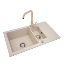 Sink Korfu 78 x 46 1 1/2B 1D grey + tap