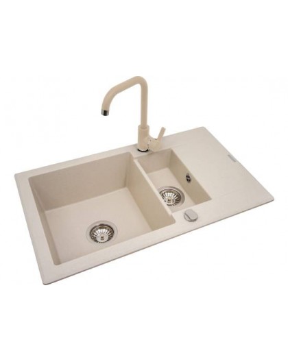 Sink Korfu 78 x 46 1 1/2B 1D grey + tap