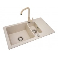 Sink Korfu 78 x 46 1 1/2B 1D grey + tap