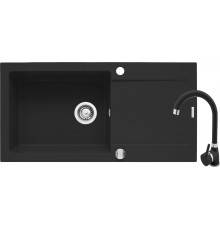 Sink KORFU 78x46 1B 1D carbon + faucet Bello