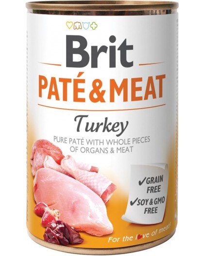 BRIT Paté & Meat with Turkey - wet dog food - 400g