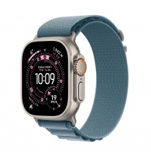 Apple Watch Ultra 3 GPS + Cellular 49mm Natural Titanium Case with Light Blue Alpine Loop - Large
