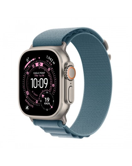 Apple Watch Ultra 3 GPS + Cellular 49mm Natural Titanium Case with Light Blue Alpine Loop - Large
