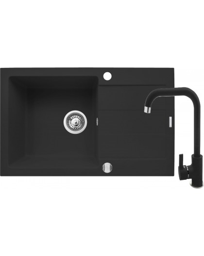 Sink. SPARTA PLUS (78x48) volcano + SILVIO faucet