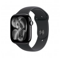 Apple Watch Series 11 GPS + Cellular 46mm Jet Black Aluminium Case with Black Sport Band - S/M