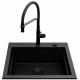 Sink SIROS (57x51.5), 1B Black + FLEXOS Tap