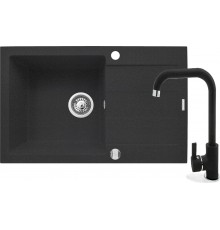 Sink. SPARTA PLUS (78x48) black + SILVIO granite faucet