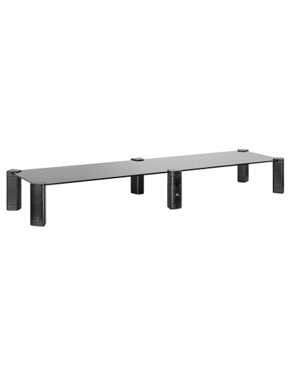 Dual Monitor Stand - Double Maclean, max. 20kg, tempered glass, (1029x285x127mm), MC-936