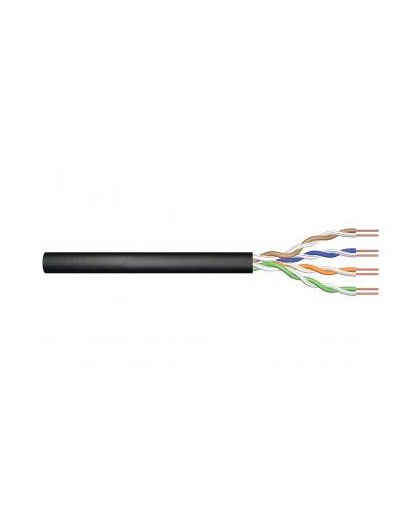 Outdoor dry installation cable DIGITUS cat.6,U/UTP, Fca, AWG 24/1, PE, 100m, black