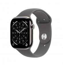 Apple Watch Series 11 GPS + Cellular 46mm Natural Titanium Case with Stone Grey Sport Band - S/M