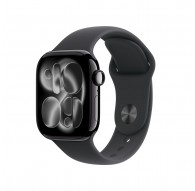 Apple Watch Series 11 GPS + Cellular 42mm Jet Black Aluminium Case with Black Sport Band - S/M
