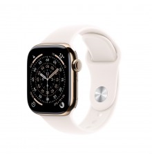 Apple Watch Series 11 GPS + Cellular 46mm Gold Titanium Case with Light Blush Sport Band - M/L