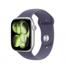 Apple Watch Series 11 GPS 46mm Silver Aluminium Case with Purple Fog Sport Band - M/L