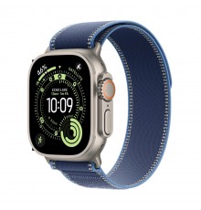 Apple Watch Ultra 3 GPS + Cellular 49mm Natural Titanium Case with Blue/Bright Blue Trail Loop - S/M