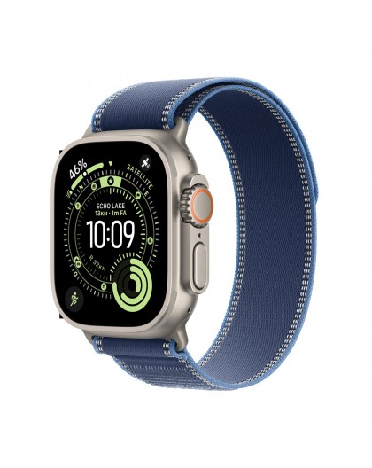 Apple Watch Ultra 3 GPS + Cellular 49mm Natural Titanium Case with Blue/Bright Blue Trail Loop - S/M