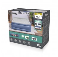 Bestway Tritech Air Mattress Queen with Built-in AC Pump and Antimicrobial Coating 2.03 m x 1.52 m x 56 cm