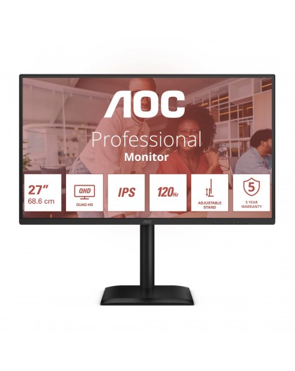 AOC E4 Q27E4U computer monitor 68.6 cm (27") 2560 x 1440 pixels Quad HD LED Black