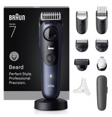 Braun BeardTrimmer 7 80789809 beard trimmer AC/Battery 40 2 cm Wet & Dry Dark Blue