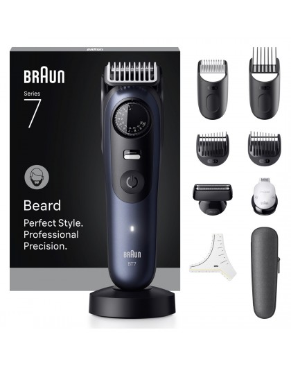 Braun BeardTrimmer 7 80789809 beard trimmer AC/Battery 40 2 cm Wet & Dry Dark Blue