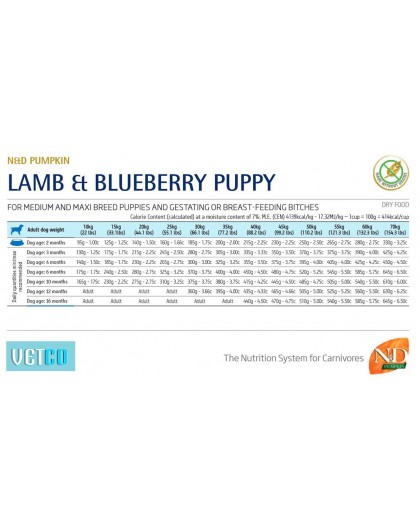 FARMINA N&D DOG PUMPKIN LAMB & BLUEBERRY PUPPY MEDIUM & MAXI 100gr