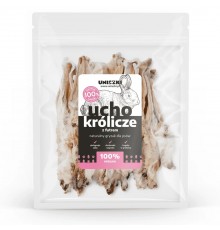 UNISZKI Rabbit ear with fur - treat for dogs - 20 pieces