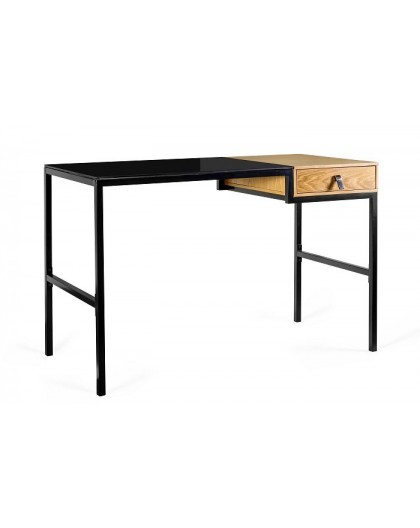 Desk with drawer Unique LESTE 120 x 60 cm black/oak