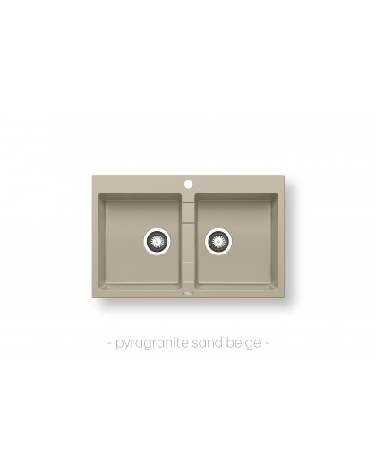 Sink SPARTA 78x50 2B beige - sand w/faucet