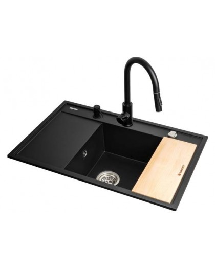 Sink CAMEA (79x50) 1B 1D L + faucet IDEA