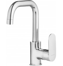 Basin mixer with rectangular spout