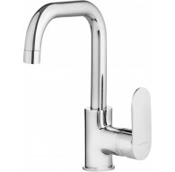 Basin mixer with rectangular spout