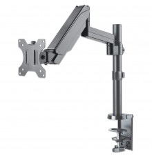 Manhattan TV & Monitor Mount, Desk, Full Motion (Gas Spring), 1 screen, Screen Sizes: 10-27", Black, Clamp or Grommet Assembly,V