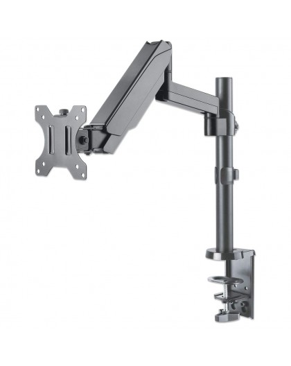 Manhattan TV & Monitor Mount, Desk, Full Motion (Gas Spring), 1 screen, Screen Sizes: 10-27", Black, Clamp or Grommet Assembly,V