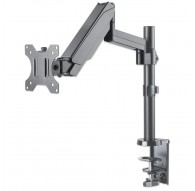 Manhattan TV & Monitor Mount, Desk, Full Motion (Gas Spring), 1 screen, Screen Sizes: 10-27", Black, Clamp or Grommet Assembly,V
