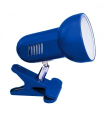 Activejet Clip-on desk lamp, blue, metal, E27 thread