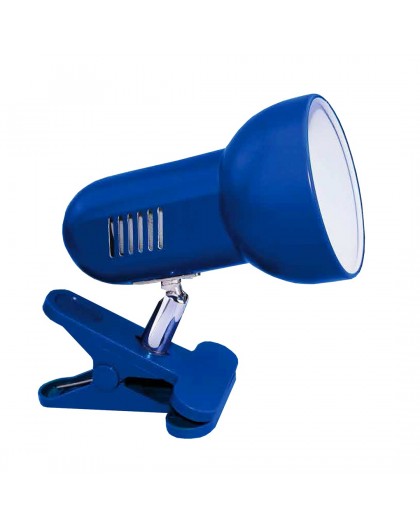 Activejet Clip-on desk lamp, blue, metal, E27 thread