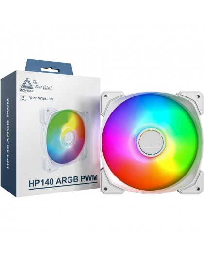 Fan MONTECH HP140 ARGB PWM 140mm white 3 pcs