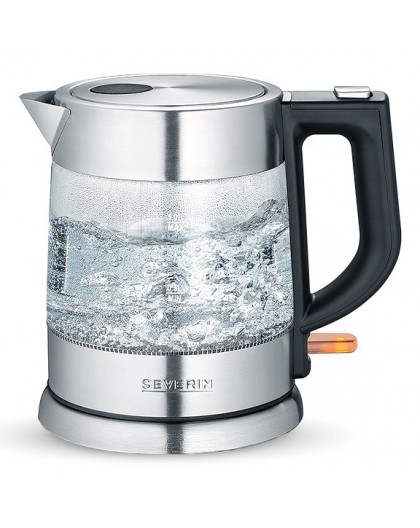 Severin WK 3468 electric kettle 1 L 2200 W Black, Stainless steel, Transparent